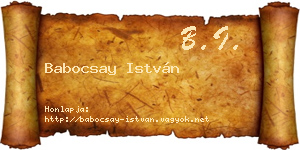 Babocsay István névjegykártya