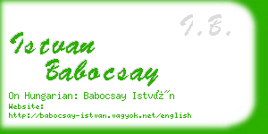 istvan babocsay business card